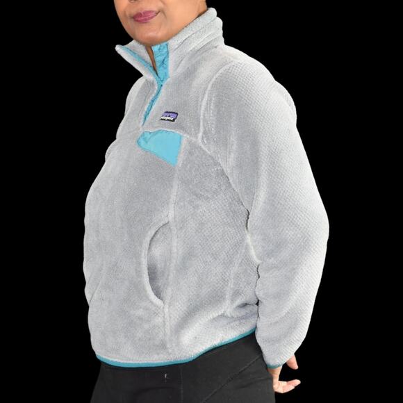 Patagonia ReTool Snap T Grey Pullover Fleece Turquoise Style 25442 Size Small - Picture 6 of 12